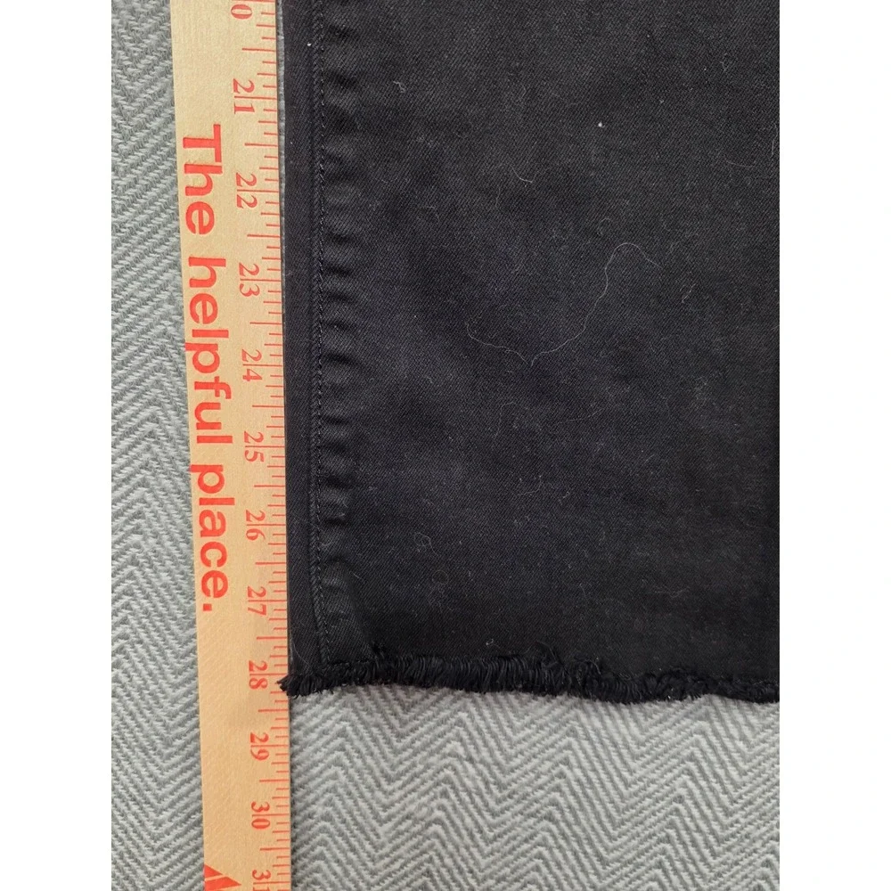 Talbots‎ Slim Straight High Waist Black Jeans Womens Size 12 Frayed Hem